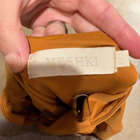 Meshki Cut Out Crop Top Midi Skirt Set Orange XXS - Picture 6 of 7